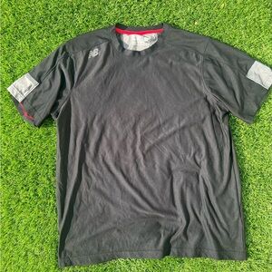 New Balance Men's Black and Gray Shirt with Red Accents